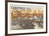 Greetings from Ocean City, New Jersey-null-Framed Premium Giclee Print