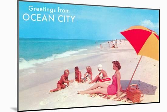 Greetings from Ocean City, New Jersey-null-Mounted Art Print