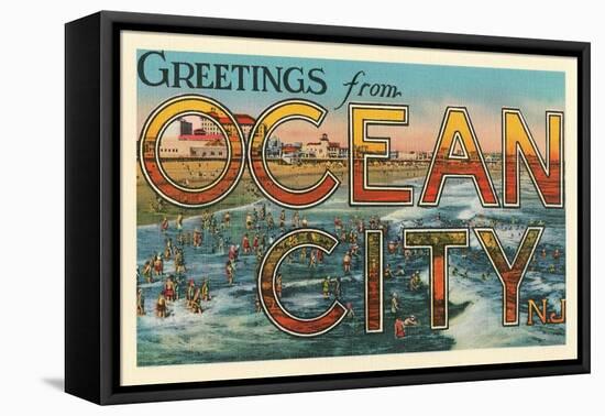 Greetings from Ocean City, New Jersey-null-Framed Stretched Canvas