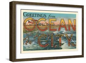 Greetings from Ocean City, New Jersey-null-Framed Art Print