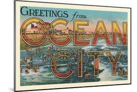 Greetings from Ocean City, New Jersey-null-Mounted Art Print