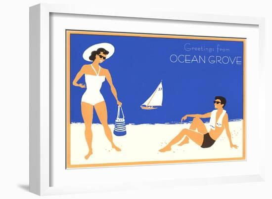 Greetings from Ocean Grove, New Jersey-null-Framed Art Print