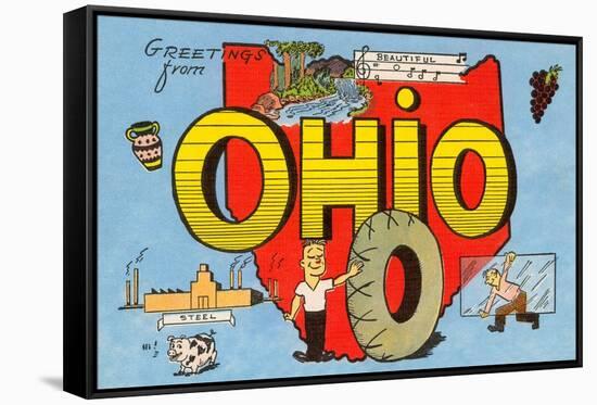 Greetings from Ohio-null-Framed Stretched Canvas