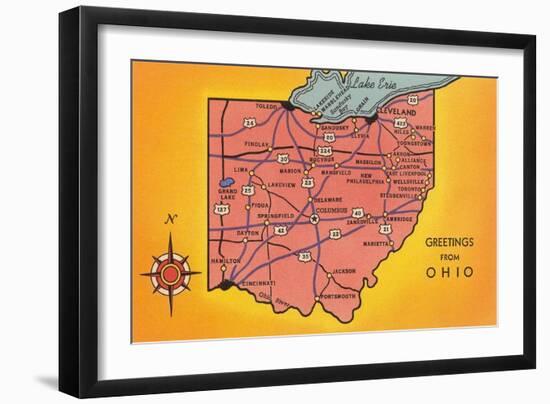 Greetings from Ohio-null-Framed Art Print