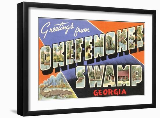 Greetings from Okefenokee Swamp, Georgia-null-Framed Art Print