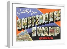 Greetings from Okefenokee Swamp, Georgia-null-Framed Art Print