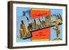 Greetings from Oklahoma, Center of the Great Southwest-null-Framed Giclee Print