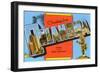 Greetings from Oklahoma, Center of the Great Southwest-null-Framed Giclee Print