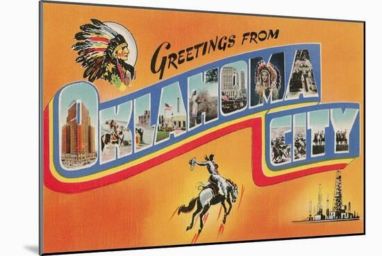 Greetings from Oklahoma City-null-Mounted Art Print