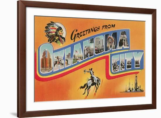 Greetings from Oklahoma City-null-Framed Premium Giclee Print