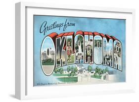 Greetings from Oklahoma-null-Framed Art Print