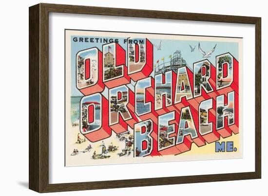 Greetings from Old Orchard Beach, Maine-null-Framed Art Print