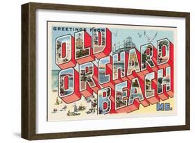 Greetings from Old Orchard Beach, Maine-null-Framed Art Print