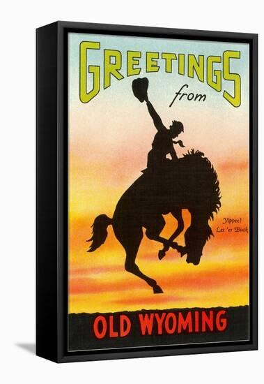 Greetings from Old Wyoming, Wyoming-null-Framed Stretched Canvas