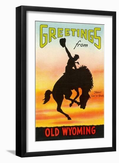 Greetings from Old Wyoming, Wyoming-null-Framed Art Print