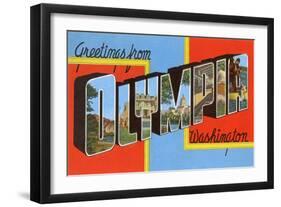 Greetings from Olympia, Washington-null-Framed Art Print