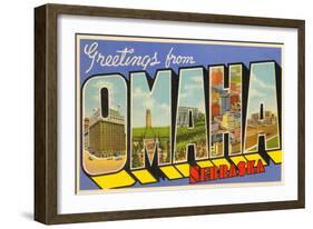 Greetings from Omaha, Nebraska-null-Framed Art Print