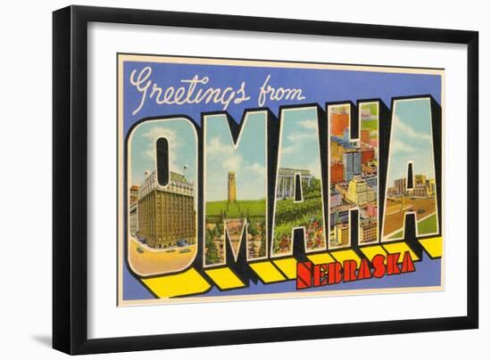 Greetings from Omaha, Nebraska-null-Framed Art Print