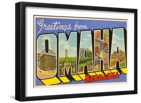 Greetings from Omaha, Nebraska-null-Framed Art Print