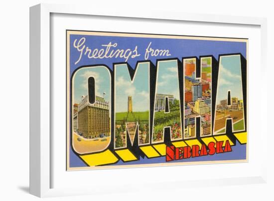 Greetings from Omaha, Nebraska-null-Framed Art Print