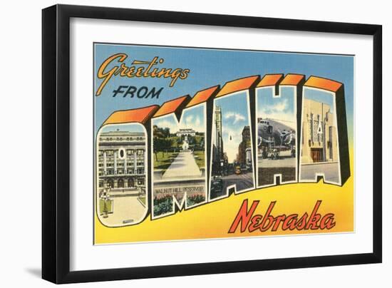 Greetings from Omaha, Nebraska-null-Framed Art Print