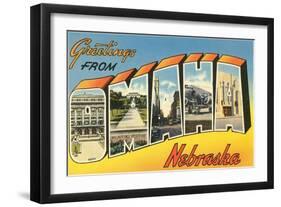 Greetings from Omaha, Nebraska-null-Framed Art Print