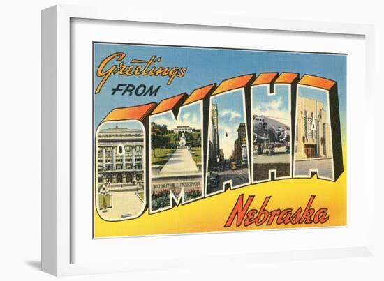 Greetings from Omaha, Nebraska-null-Framed Art Print