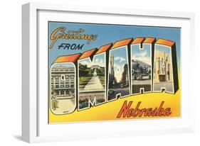 Greetings from Omaha, Nebraska-null-Framed Art Print