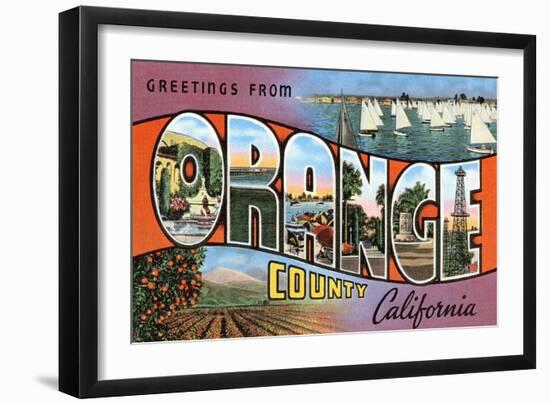 Greetings from Orange County, California-null-Framed Art Print