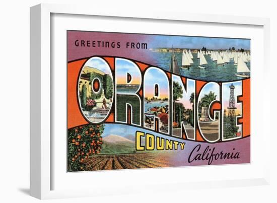 Greetings from Orange County, California-null-Framed Art Print