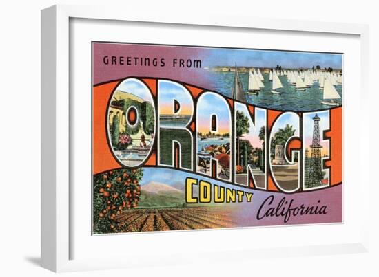 Greetings from Orange County, California-null-Framed Art Print