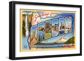 Greetings from Oregon-null-Framed Art Print