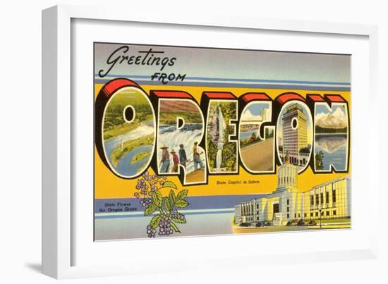 Greetings from Oregon-null-Framed Art Print