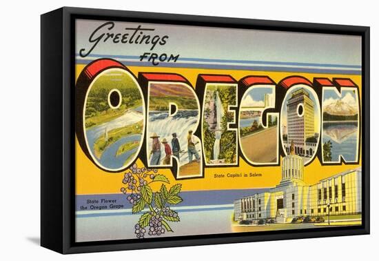 Greetings from Oregon-null-Framed Stretched Canvas