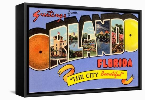 Greetings from Orlando, Florida, the City Beautiful-null-Framed Stretched Canvas