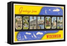Greetings from Oshkosh, Wisconsin-null-Framed Stretched Canvas