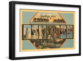 Greetings from Oshkosh, Wisconsin-null-Framed Art Print