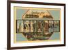 Greetings from Oshkosh, Wisconsin-null-Framed Premium Giclee Print