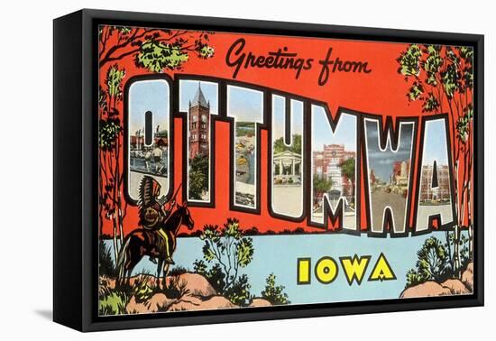 Greetings from Ottumwa, Iowa-null-Framed Stretched Canvas