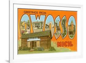 Greetings from Owosso, Michigan-null-Framed Art Print