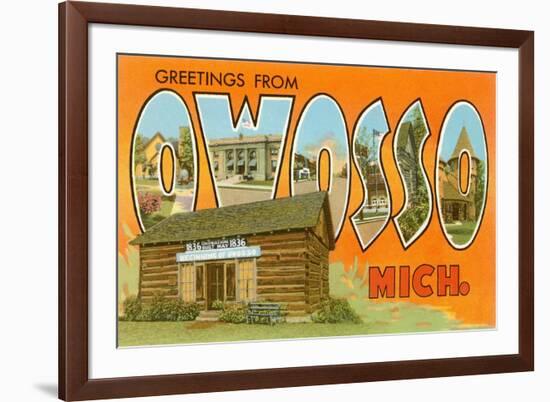 Greetings from Owosso, Michigan-null-Framed Art Print