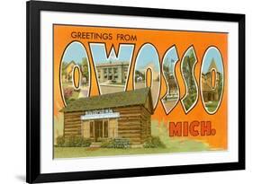 Greetings from Owosso, Michigan-null-Framed Art Print