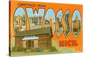 Greetings from Owosso, Michigan-null-Stretched Canvas