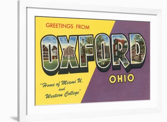 Greetings from Oxford, Ohio-null-Framed Art Print