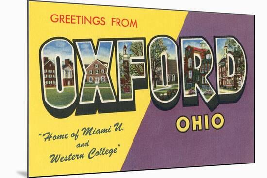 Greetings from Oxford, Ohio-null-Mounted Art Print