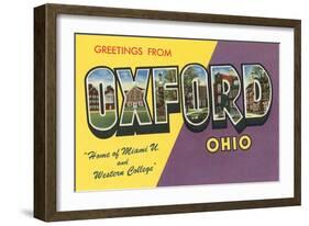 Greetings from Oxford, Ohio-null-Framed Art Print