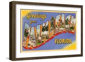 Greetings from Palm Beach, Florida-null-Framed Art Print