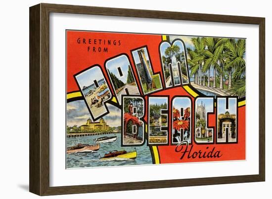 Greetings from Palm Beach, Florida-null-Framed Art Print