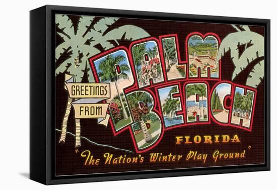 Greetings from Palm Beach, Florida-null-Framed Stretched Canvas