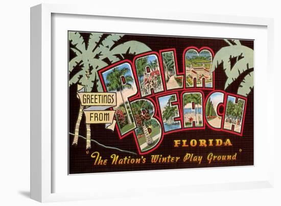 Greetings from Palm Beach, Florida-null-Framed Art Print